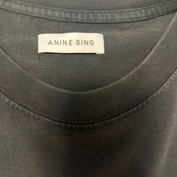 Gently worn Anine Bing Charcoal Crew Neck Tee - Picture 3 of 8